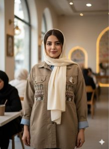 مانتو کتان نیک مد